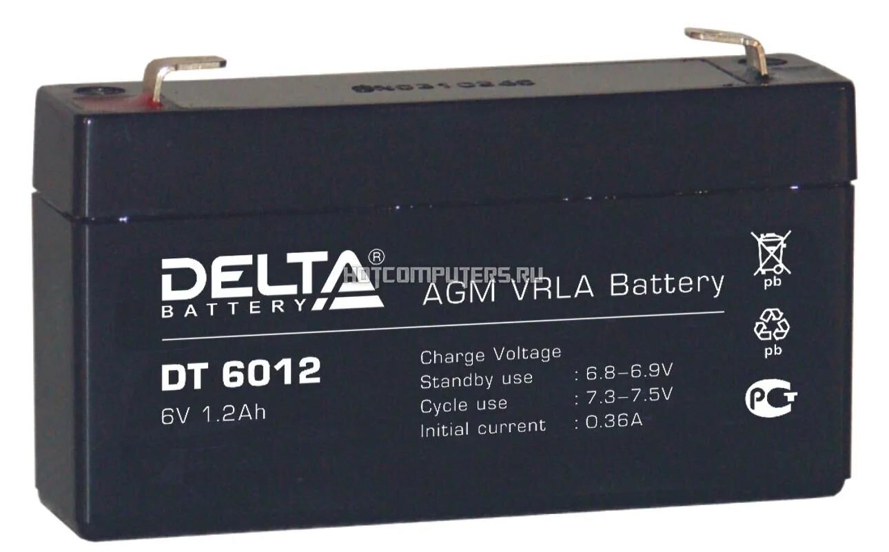 Аккумулятор 6 В 1.2А.ч Delta DT 6012
