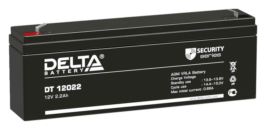 Аккумулятор АКБ 12 В 2.2 А.ч Delta DT 12022