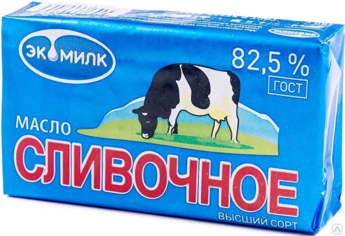 Масло Экомилк 180 г Сливочная коровка 82,5% 1х13 ГОСТ