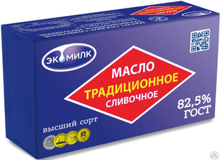 Масло Экомилк 380 г РОМБ Традиционное 82,5% 1х8 