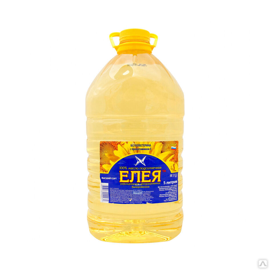 Масло подсолнечное"Елея" раф/дез 5 л 1х3