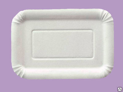 Тарелка картонная ламинированная белая 13х20 см 50/1000, упак