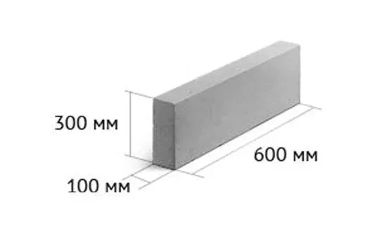 Газобетон перегородочный 100-150х300х600 мм