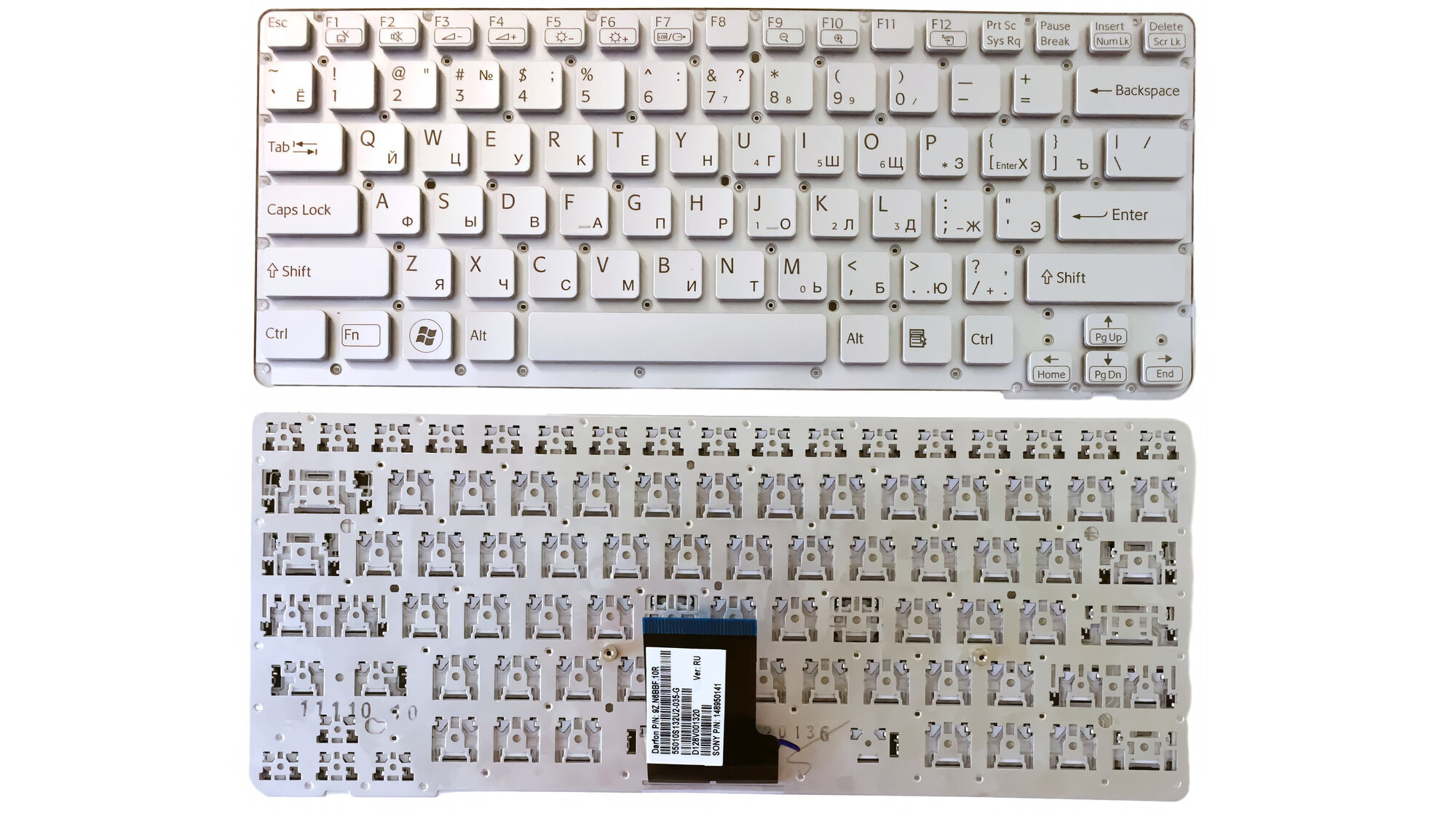 Клавиатура для ноутбука Sony VPC-CA cеребро p/n: 148953821, 9Z.N6BBF.A0R