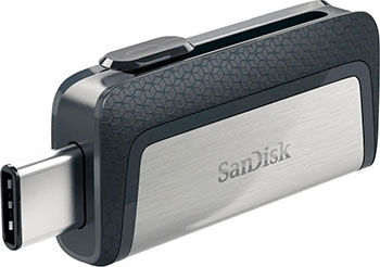 Флеш-накопитель Sandisk USB Flash Ultra Dual (Type-A,C) 3.1 128 Gb, пластик серебро-черный USB Flash Ultra Dual (Type-A
