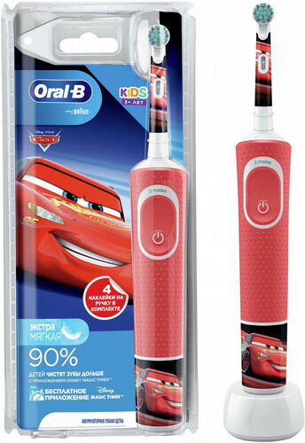 Электрическая зубная щетка BRAUN Oral-B PRO Kids 3+ Cars, красный Oral-B PRO Kids 3+ Cars красный