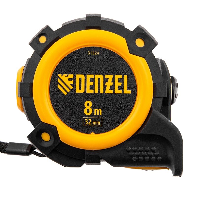 Рулетка 8м х 32мм автоматическая фиксация нейлоновое покрытие Denzel 31524