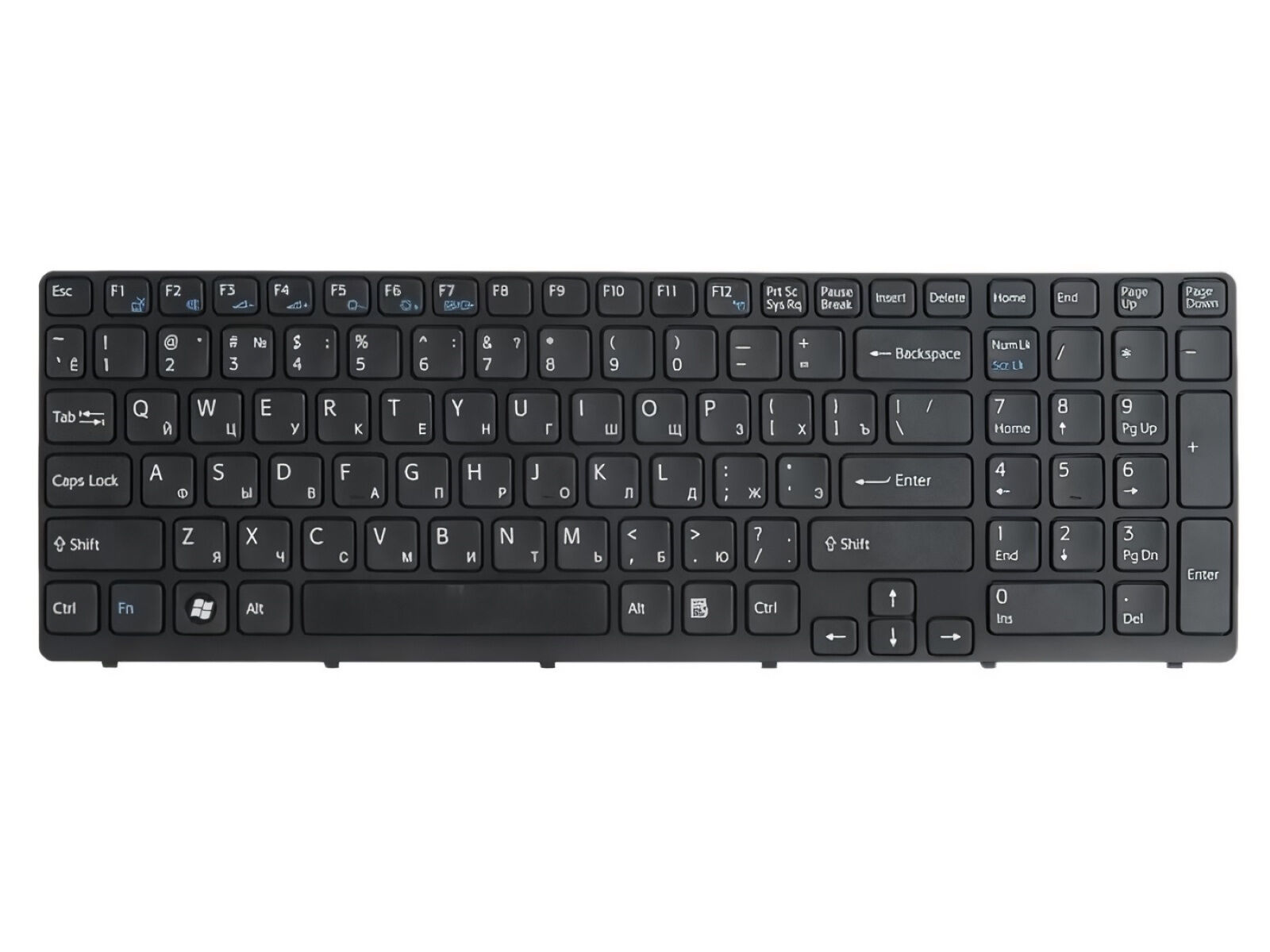 Клавиатура для ноутбука Sony SVE15 SVE17 черная с рамкой p/n: 149151211, 9Z.N6CBW.G0R, 9Z.N6CSW.G0R
