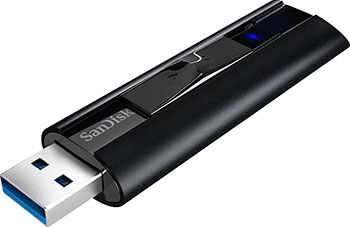 Флеш-накопитель Sandisk USB Flash Extreme PRO 3.1 128 Gb металл черный