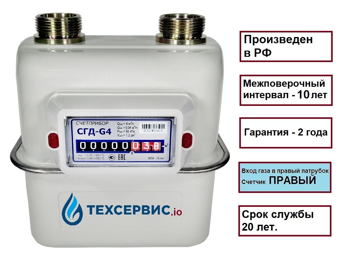 Газовый счетчик правый в Донецке по выгодной цене - купить на Пульсе цен