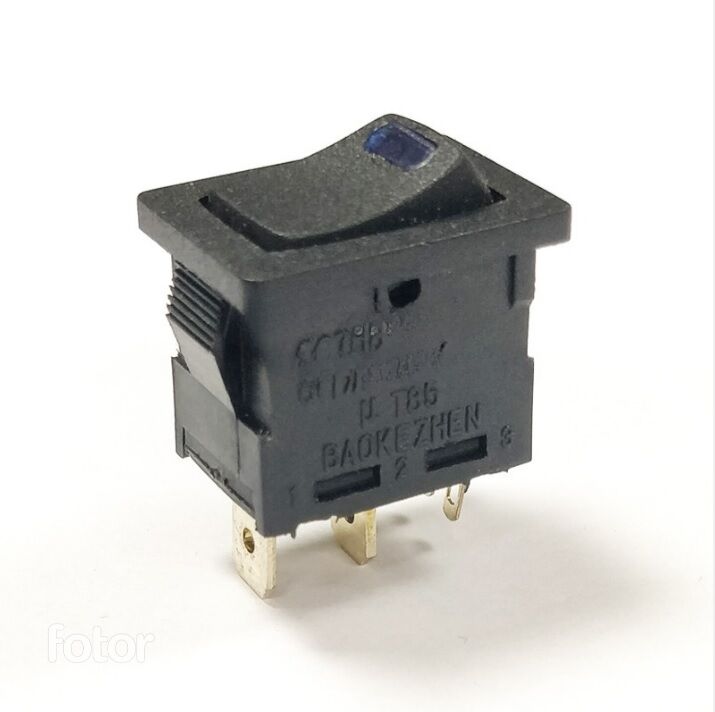 Переключатель с подсветкой SC-768, 4 контакта 6А 220B (синий светодиод) 1