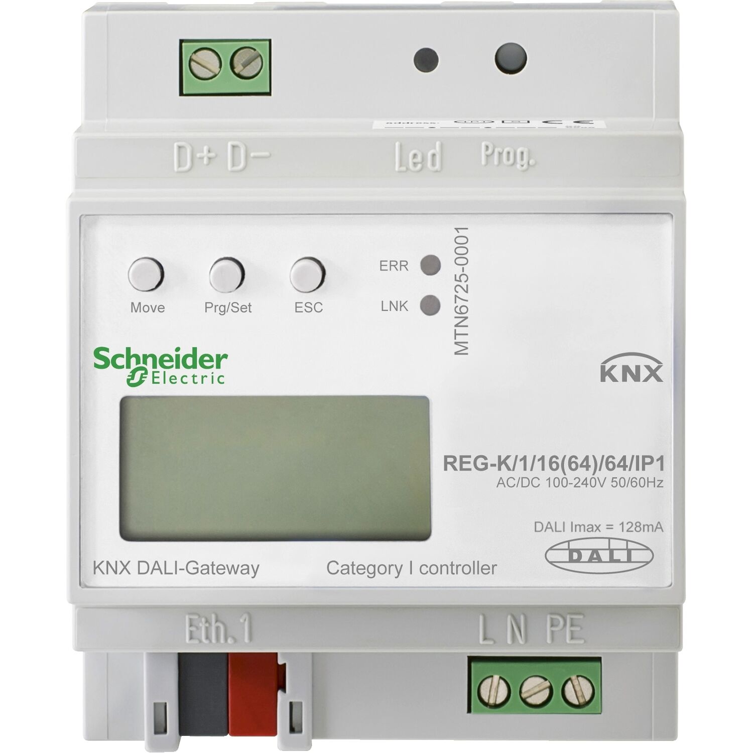 Schneider Electric MTN6725-0001 KNX DALI REG-K/1/16(64)/64/IP1 модуль