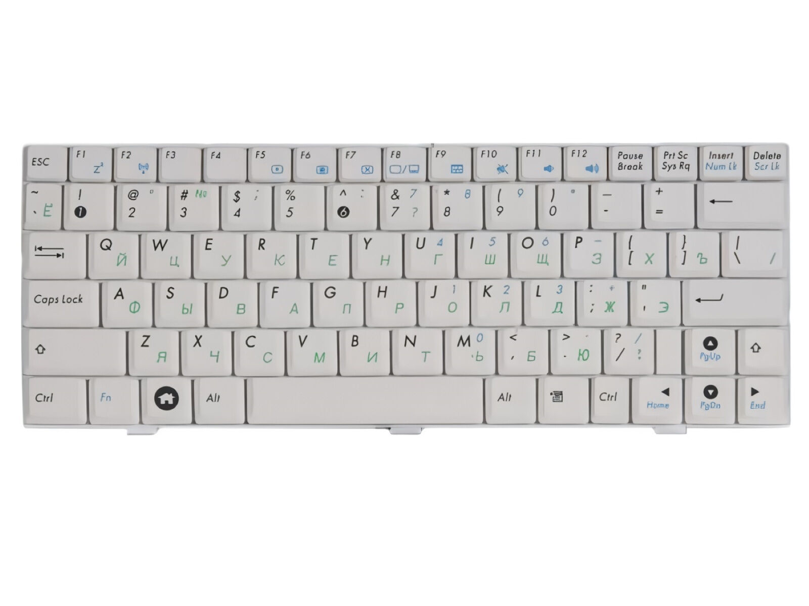 Клавиатура для Asus Eee PC 1000 1000H S101H Белая p/n: V021562IS, V0215621S3, 0KNA-0D3RU02
