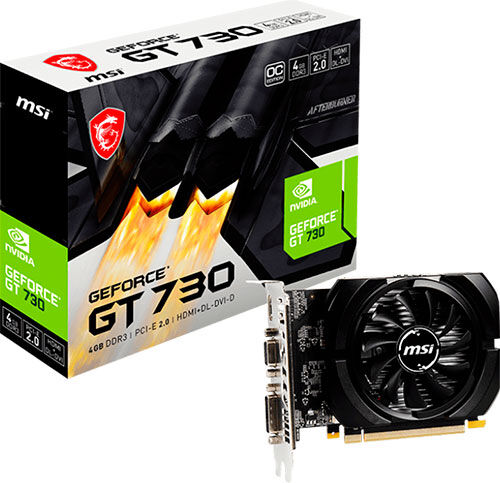 Видеокарта MSI GeForce GT 730 4GB (N730K-4GD3/OCV1)