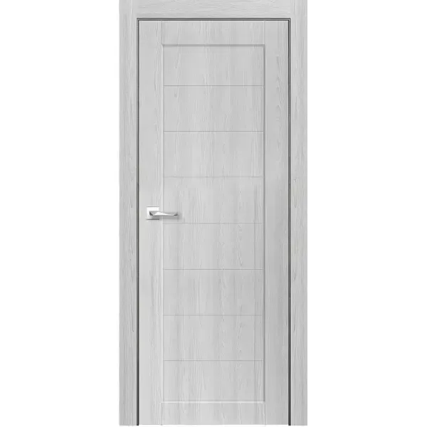 Дверь межкомнатная Тревизо глухая финиш-бумага ламинация цвет ясень дали серый 80x200 см