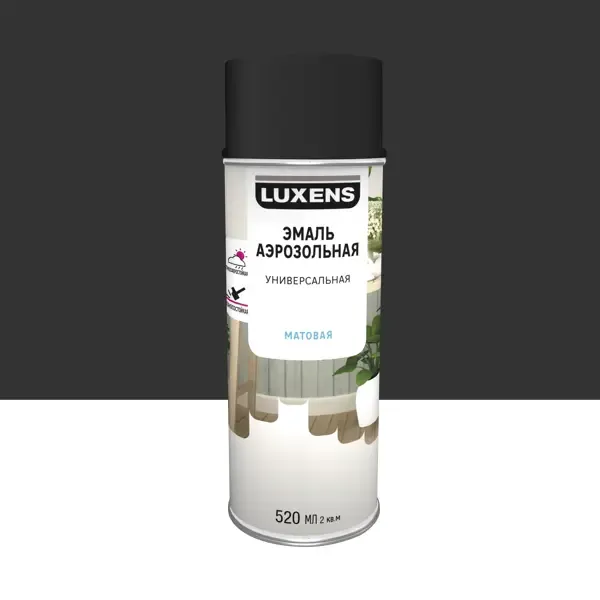 Эмаль аэрозольная декоративная Luxens матовая цвет черный 520 мл LUXENS Нет