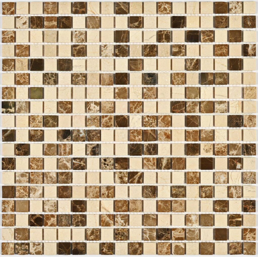 Мозаика натуральный камень Turin-15 slim (POL) 305×305×4мм чип: (15х15мм)