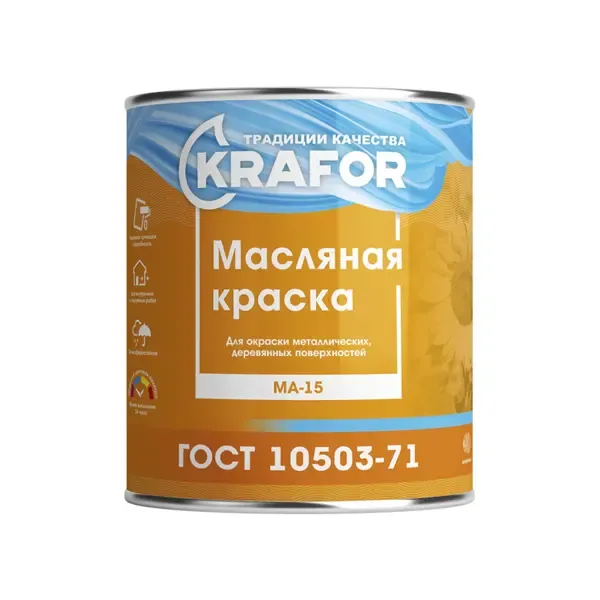 Масляная краска KRAFOR 26317 белая 25 кг