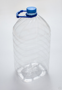 Бутылка пластиковая 4,5 л прозрачная Баклажка 62 г комплект (Ручка+Крышка) 