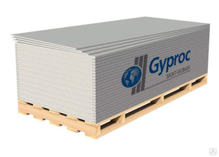 Гипсокартон Gyproc Аква Лайт влагостойкий 9,5х1200х2500 мм. 