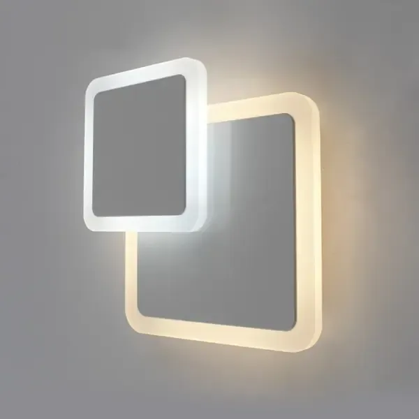 Настенный светильник светодиодный Estares Geometria square теплый белый (желтый) свет цвет белый