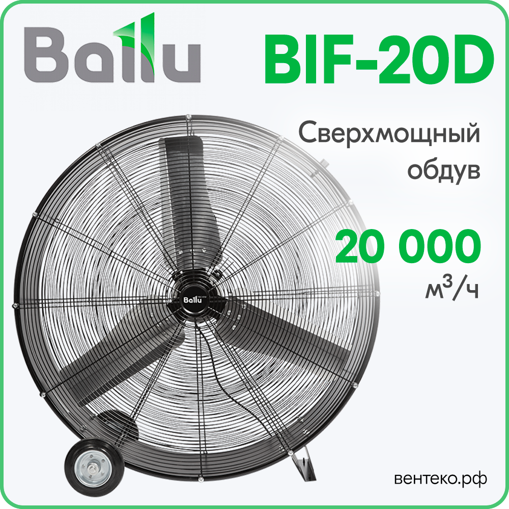 BIF-20D, Вентилятор промышленный Ballu, мобильный