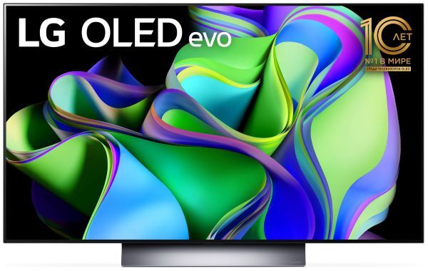 Телевизор OLED LG OLED48C3RLA.ARUB 48", темно-серый/серебристый 4K Ultra HD 120Hz DVB-T DVB-T2 DVB-C DVB-S2 USB WiFi Sma
