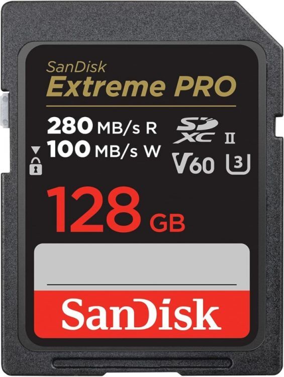 Карта памяти SDXC 128GB SanDisk SDSDXEP-128G-GN4IN Extreme PRO, 280/100MB/s, V60, C10, UHS-II
