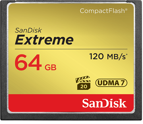Карта памяти 64GB SanDisk SDCFXSB-064G-G46 Extreme CF 120MB/s, 85MB/s write, UDMA7