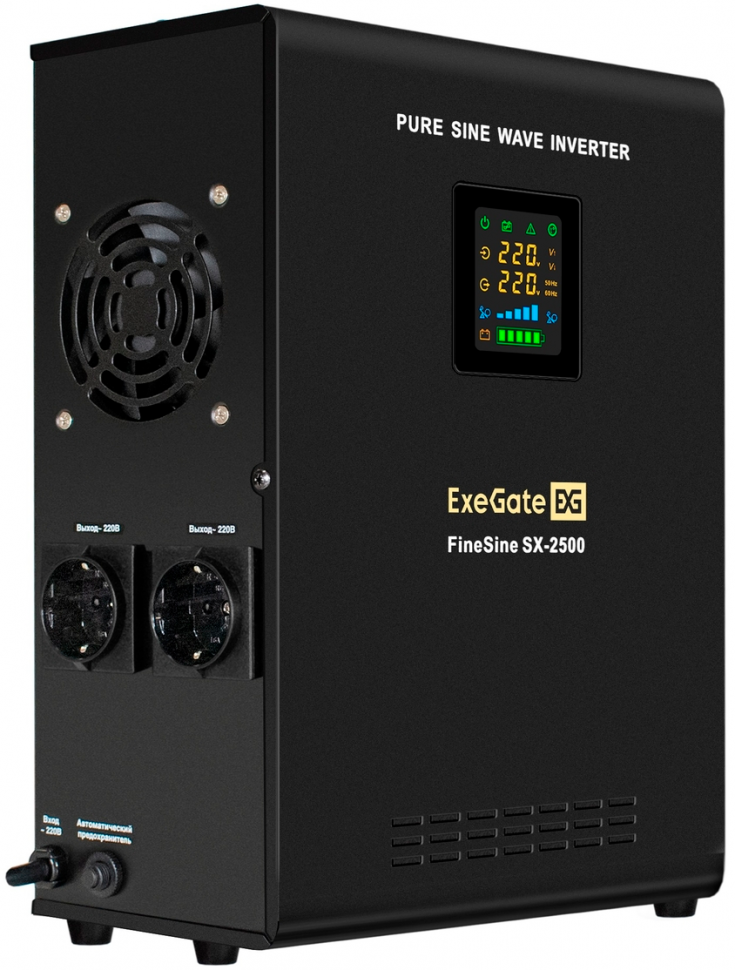 ИБП + батарея ExeGate FineSine SX-2500.LCD.AVR.2SH (EX296619RUS)