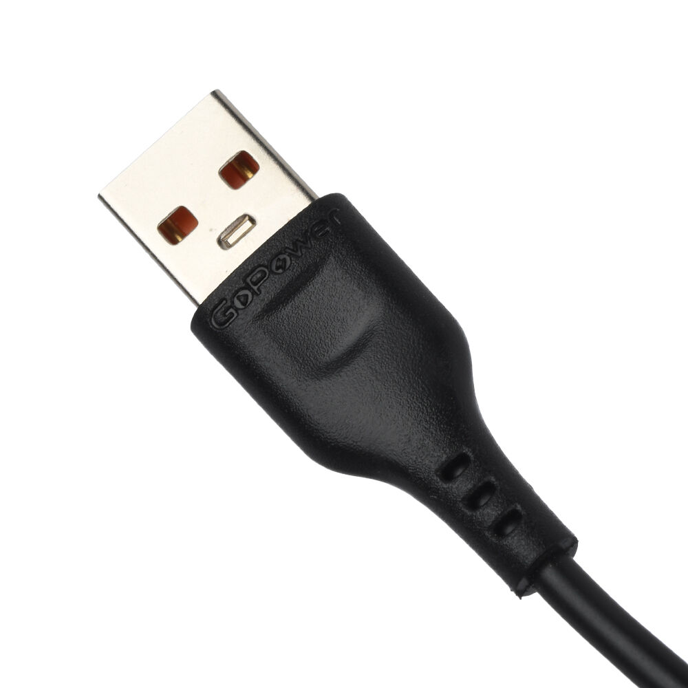 USB кабель шт.USB (A) - шт.Type-C 2м, 2,1A, чёрный GP01T-2M "GoPower" 3