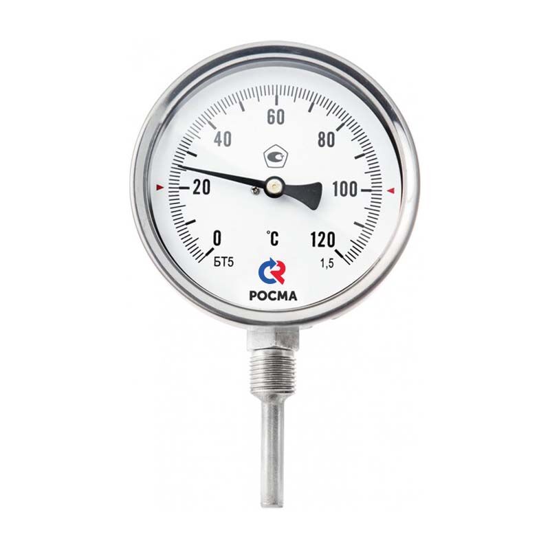 Термометр биметаллический БТ-52.220(0-120С)G1/2.100.1,5