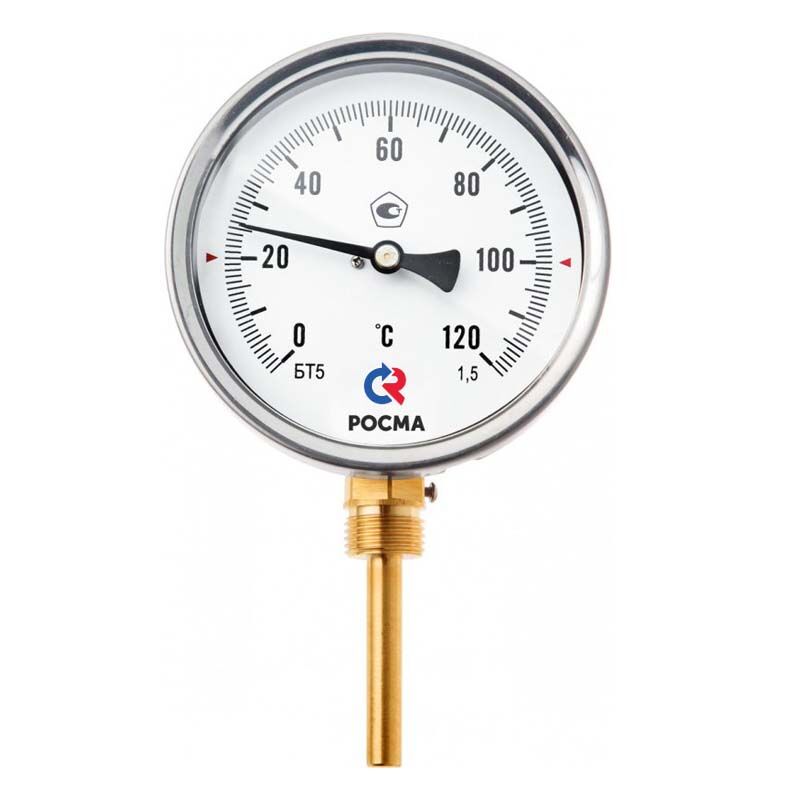 Термометр биметаллический БТ-52.211(0-120С)G1/2.64.1,5