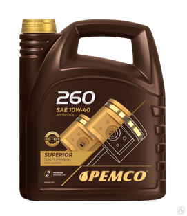 Моторное масло PEMCO 260 10W-40 SN/CH-4 полусинтетическое, 4л (PM0260-4) 