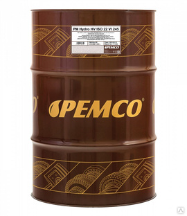 Гидравлическое масло PEMCO Hydro HV ISO 22 VI 245 синтетическое, 208л (PM2204-DR) 