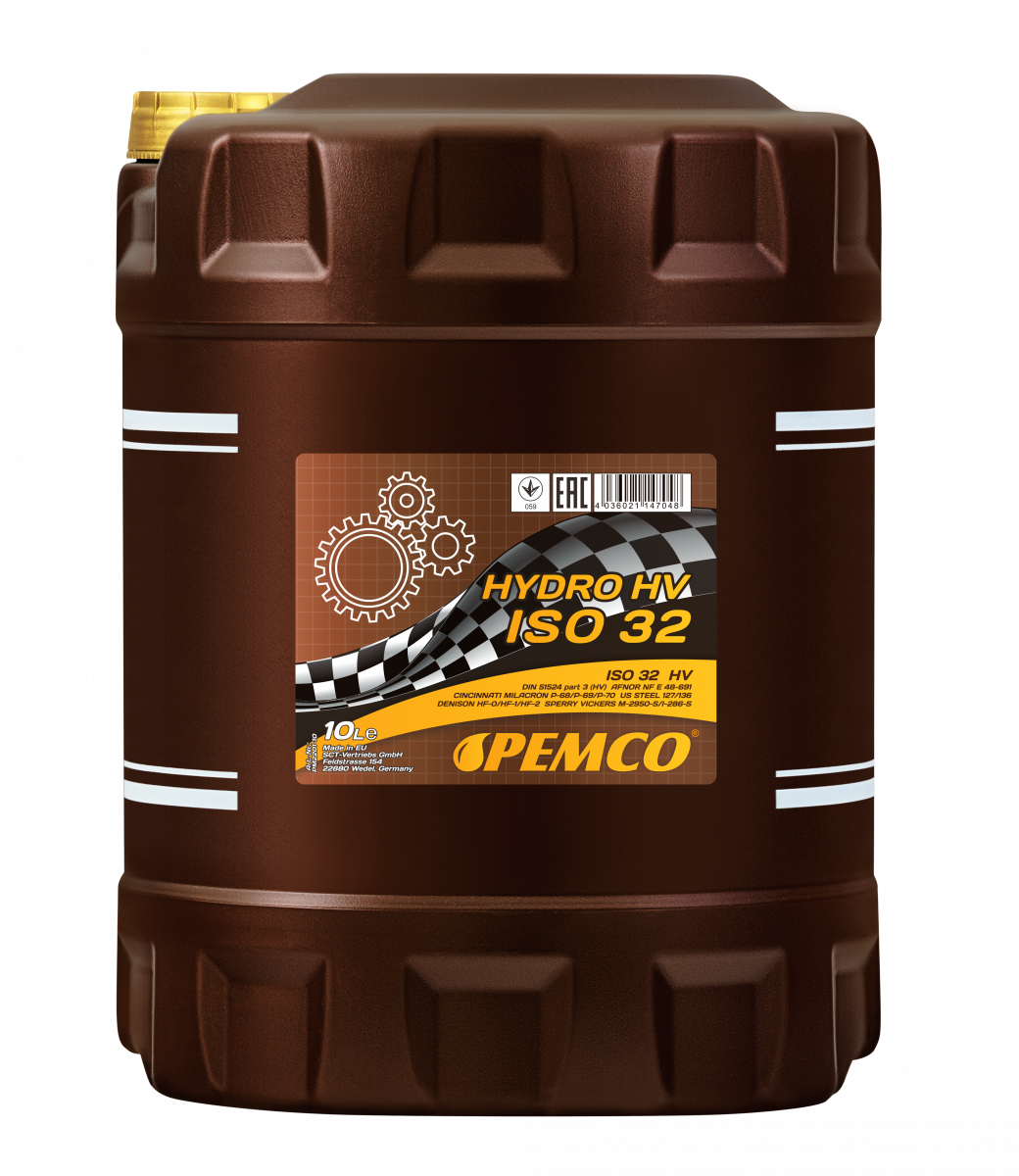 Гидравлическое масло PEMCO Hydro HV ISO 32 минеральное, 10л (PM2201-10)