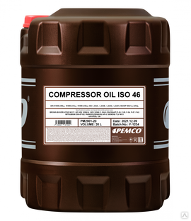 Компрессорное масло PEMCO Compressor Oil ISO 46 минеральное, 20л (PM2901-20) 