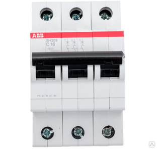 Автоматический выключатель 3пол 16A, 4,5кА, АВВ ABB 