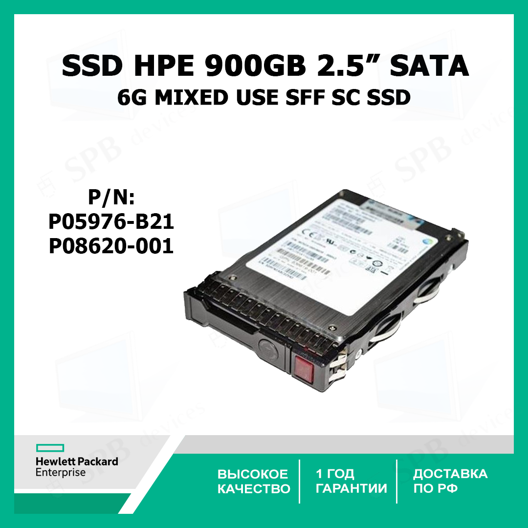 Жесткий Диск SSD HPE 480GB SATA 6G Mixed Use SFF (2.5in) SC SSD P05976-B21 P08620-001