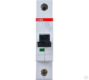 Автоматический выключатель 1пол 20A, Серия S201, 6,0кА, АВВ ABB 
