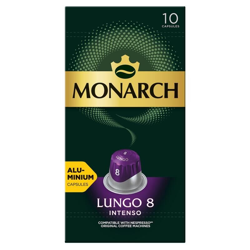 Кофе в капсулах для кофемашин Monarсh Lungo 8 Intenso (10 штук в упаковке) Monarch