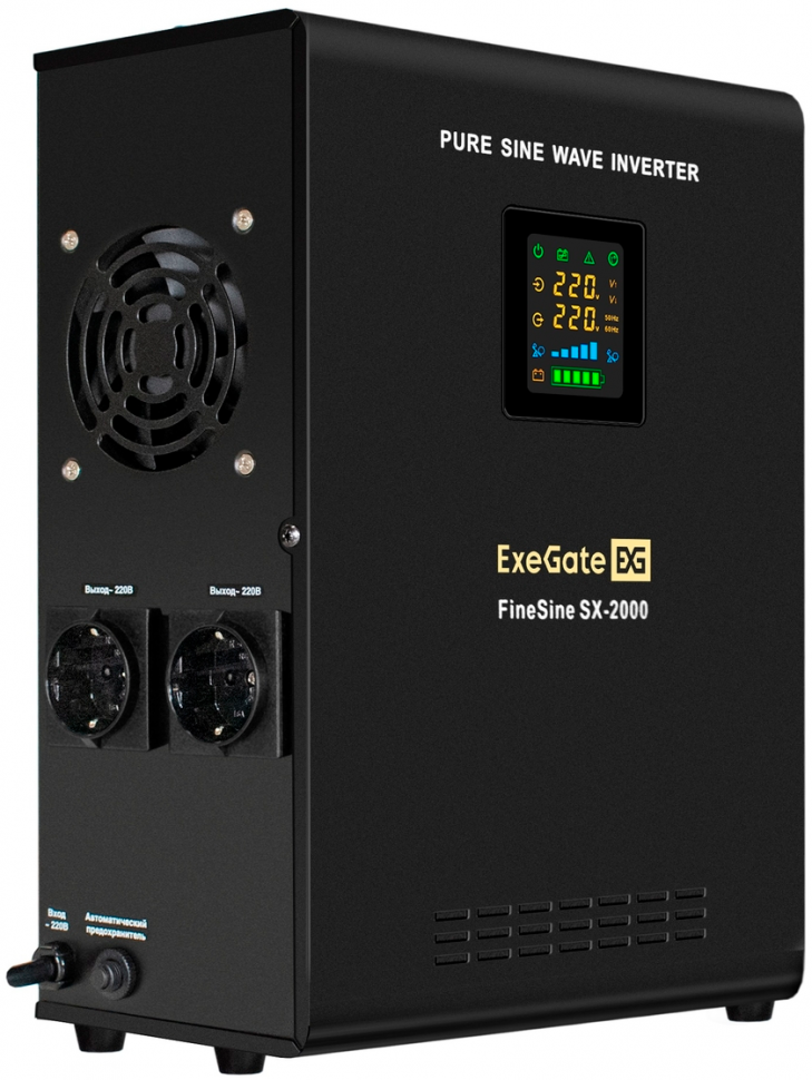 ИБП + батарея ExeGate FineSine SX-2000.LCD.AVR.2SH + батарея DT 1240 (12В, 40Ач) 2шт (EX296589RUS)