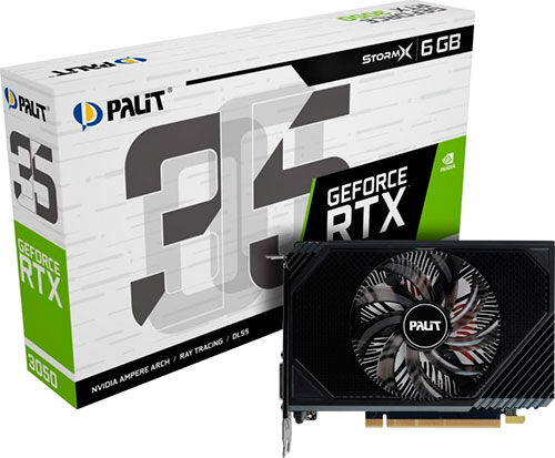 Видеокарта Palit GeForce RTX 3050 STORMX 6 GB (NE63050018JE-1070F)