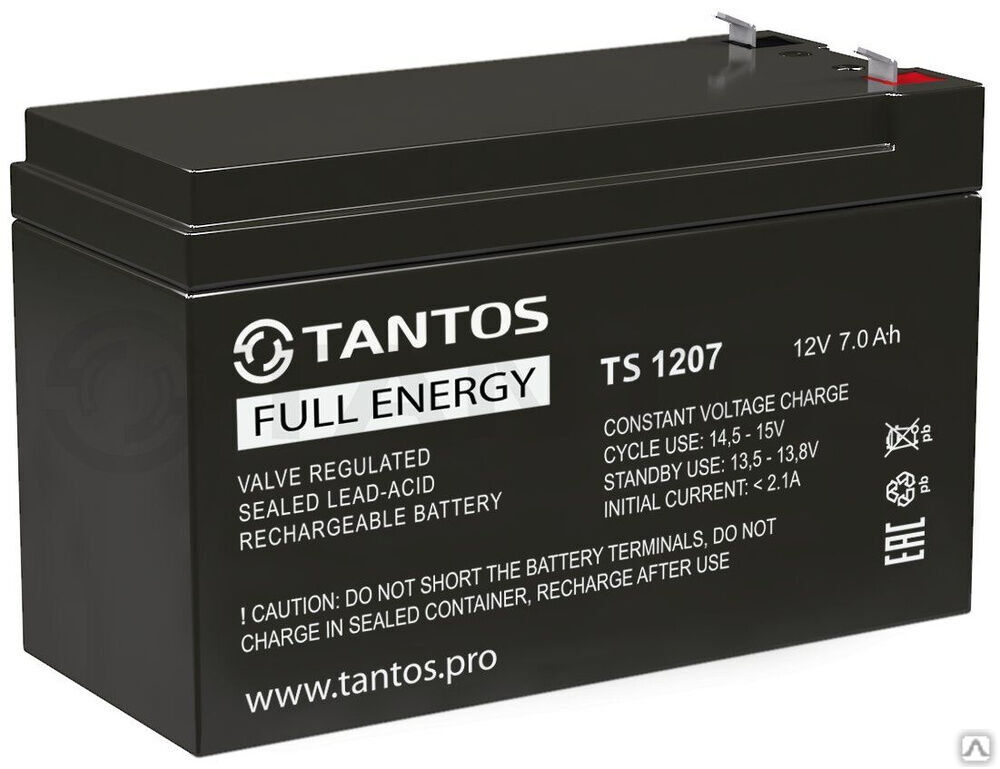 Аккумулятор 12В 7 А∙ч (Tantos TS 1207)