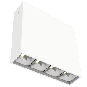 Светильник светодиодный DL-Box Reflect Multi 1х4 14Вт 4000К 150х40х150 накладной 24град. RAL9003 бел. муар VARTON V1-R0-