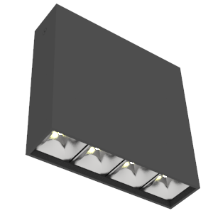 Светильник светодиодный DL-Box Reflect Multi 1х4 14Вт 3000К 150х40х150 накладной 36град. RAL9005 черн. муар VARTON V1-R0