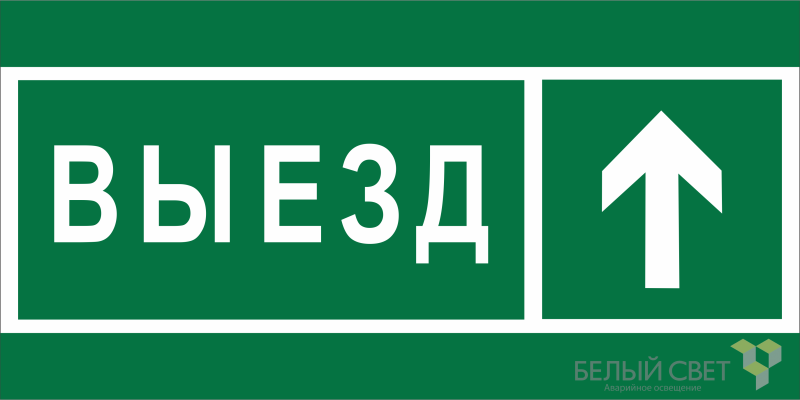 Знак безопасности BL-2010B.N06 "Направление к воротам выезда прямо" Белый свет a19726