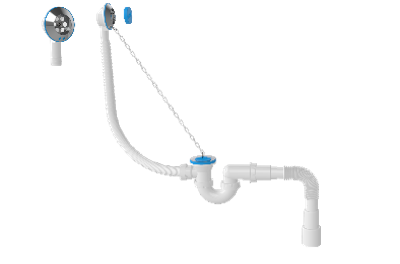 Сифон Zegor для ванны U-образный , h- 130 мм , выпуск 70мм