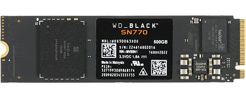 SSD накопитель Western Digital M.2 Black SN770 500 Гб PCIe 4.0 3D TLC (WDS500G3X0E)