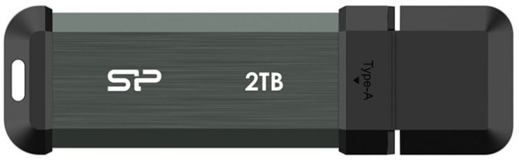 Накопитель USB 3.2 2TB Silicon Power MS70 SP002TBUF3S70V1G серый, read/write 1050/850Mb/s